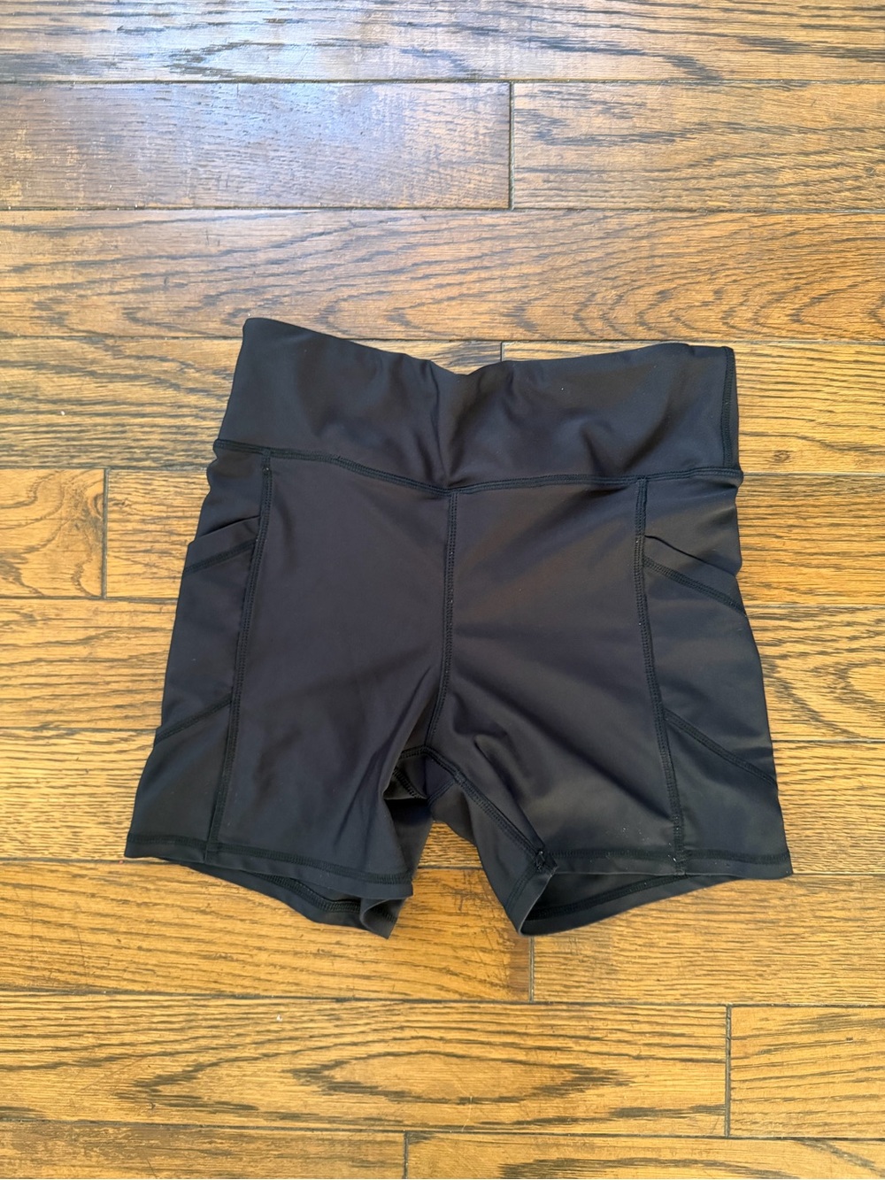 High-Rise Black Bike Shorts with Contour Panels